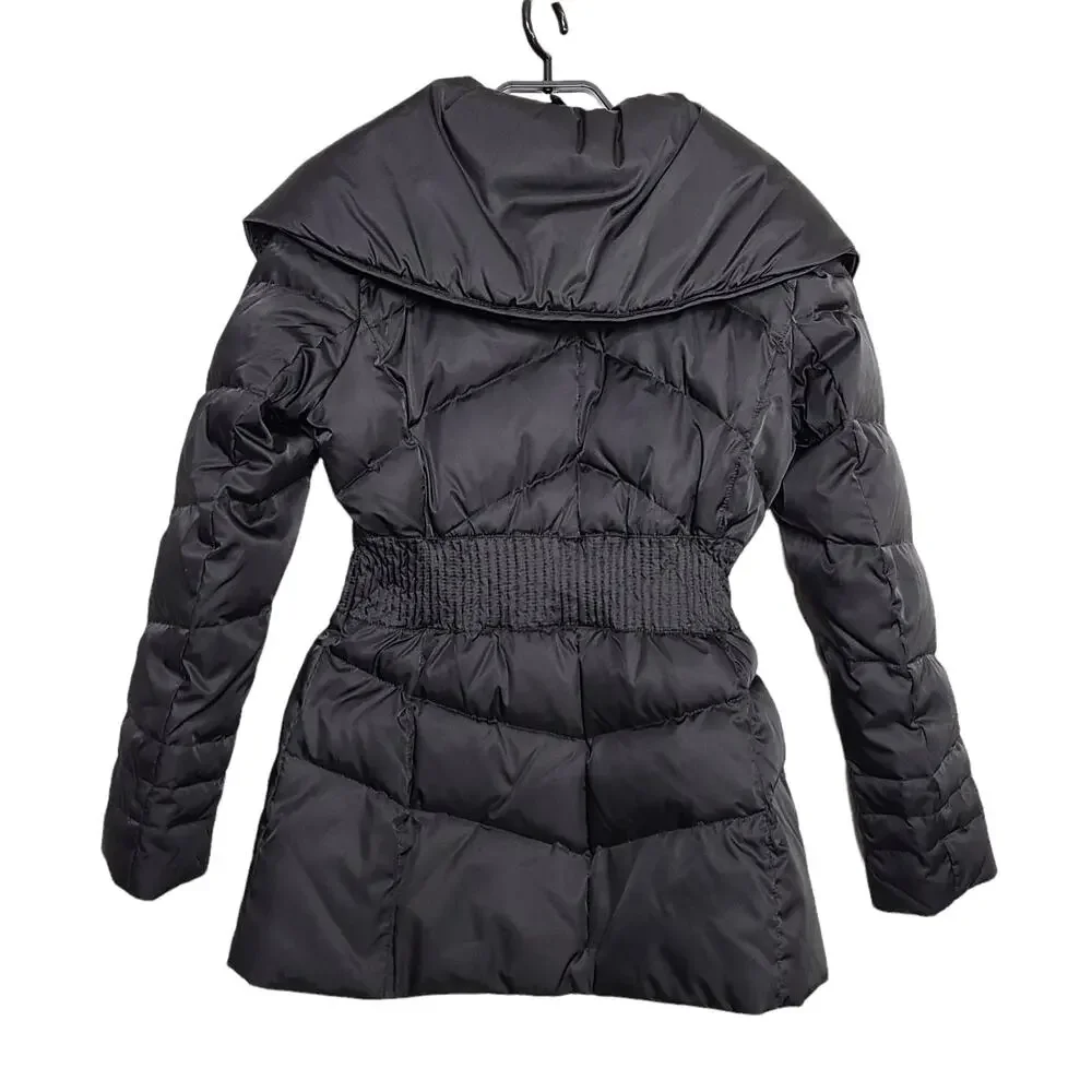 Kenneth Cole Reaction Down Filled Puffer Coat Small Black Trench